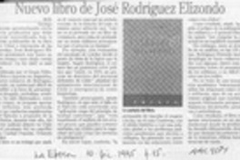 Nuevo libro de José Rodríguez Elizondo  [artículo] M. R.
