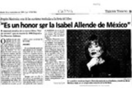 "Es un honor ser la Isabel Allende de México"  [artículo] Claudia Sánchez R.