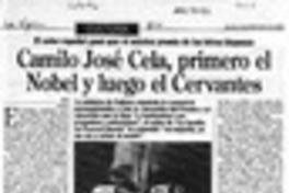 Camilo José Cela, primero el Nobel y luego el Cervantes  [artículo].
