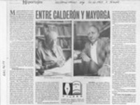 Entre Calderón y Mayorga  [artículo] Filebo.