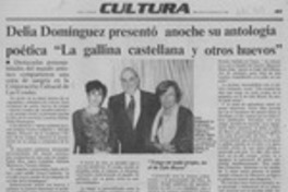 Delia Domínguez presentó anoche su antología poética "La gallina castellana y otros huevos"  [artículo].