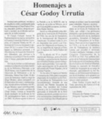 Homenajes a César Godoy Urrutia  [artículo] Luis Barría.
