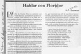 Hablar con Floridor  [artículo] Rafael Rubio.