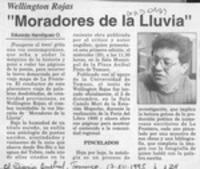 "Moradores de la lluvia"  [artículo] Eduardo Henríquez O.