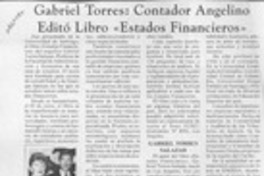 Gabriel Torres, contador angelino editó libro "Estados financieros"  [artículo].