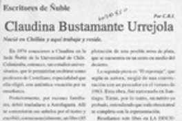 Claudina Bustamante Urrejola  [artículo] C. R. I.