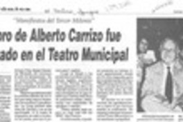 Libro de Alberto Carrizo fue lanzado en el Teatro Municipal