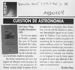 Cuestión de astronomía  [artículo] Floridor Pérez.