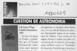 Cuestión de astronomía  [artículo] Floridor Pérez.