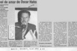 El Mal de amor de Oscar Hahn  [artículo].