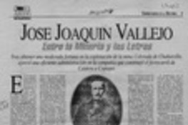 José Joaquín Vallejo, entre la minería y las letras  [artículo].
