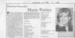 Francisca Ossandón, muere poetisa