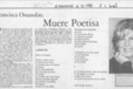 Francisca Ossandón, muere poetisa