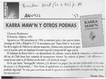 Karra maw'n y otros poemas  [artículo] Floridor Pérez.