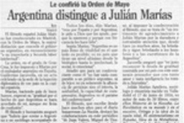 Argentina distingue a Julián Marías