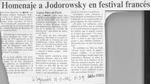 Homenaje a Jodorowsky en festival francés  [artículo].