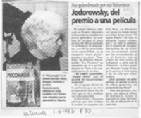 Jodorowsky, del premio a una película  [artículo].