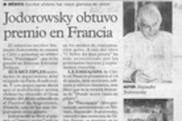 Jodorowsky obtuvo premio en Francia  [artículo].