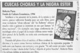 Cuecas choras y la Negra Ester  [artículo] Floridor Pérez.