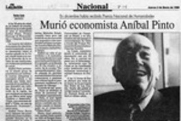 Murió economista Aníbal Pinto