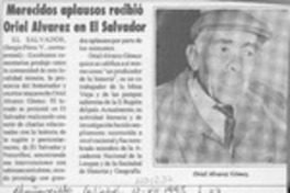 Merecidos aplausos recibió Oriel Alvarez en El Salvador  [artículo] Sergio Pérez V.