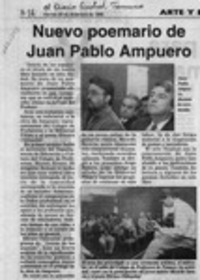 Nuevo poemario de Juan Pablo Ampuero  [artículo].