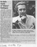 En Italia murió el "Gitano" Rodríguez  [artículo].