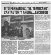 Tito Fernández, "El Temucano" cantautor y ahora -- escritor  [artículo].