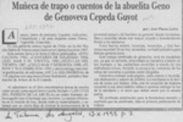 Muñeca de trapo o cuentos de la abuelita Geno, de Genoveva Cepeda Guyot  [artículo] José Flores Leiva.