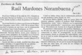 Raúl Mardones Norambuena  [artículo] C. R. I.