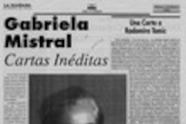 Gabriela Mistral, cartas inéditas  [artículo].