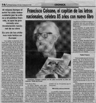 Francisco Colane, el capitán de las letras nacionales, celebra 85 años con nuevo libro  [artículo].