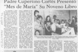 Padre Cupertino Cortés presentó "Mes de María", su noveno libro  [artículo].