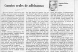 Cuentos orales de adivinanzas  [artículo] Eugenio Matus Romo.