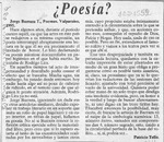 Poesía?  [artículo] Patricio Tello.