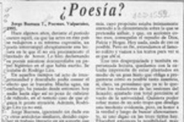 Poesía?  [artículo] Patricio Tello.