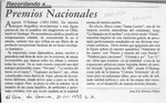 Premios nacionales  [artículo] Ana Iris Alvarez Núñez.