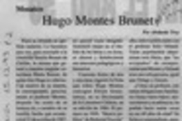 Hugo Montes Brunet  [artículo] Abelardo Troy.