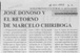 José Donoso y el retorno de Marcelo Chiriboga  [artículo] Wellington Rojas Valdebenito.