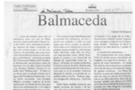 Balmaceda  [artículo] Gabriel Rodríguez.