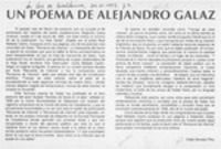 Un poema de Alejandro Galaz  [artículo] Eddie Morales Piña.