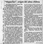 "Mapuches", origen del alma chilena  [artículo] H. R. Cortés.