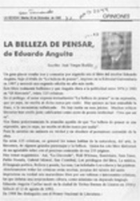 La belleza de pensar, de Eduardo Anguita  [artículo] José Vargas Badilla.