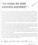 "La hora de José Arraño Acevedo"