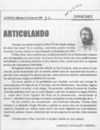 Articulando  [artículo] Lorenzo González Cabrera.