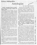 Antologías  [artículo] Carlos René Ibacache I.