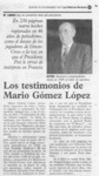 Los testimonios de Mario Gómez López  [artículo].