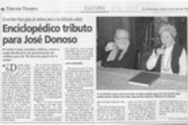 Enciclopédico tributo para José Donoso  [artículo].