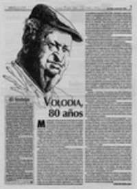 Volodia, 80 años  [artículo] Carlos Orellana.