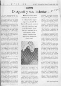 Droguett y sus historias  [artículo] Sergio Ramón Fuentealba.